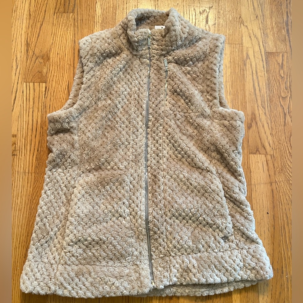 Calvin Klein Women’s  tan/ rose gold furry vest